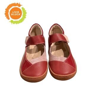 Livie & Luca - Sweet Remanant II Red Multi Patterned Girls Dress Shoes | Size 11